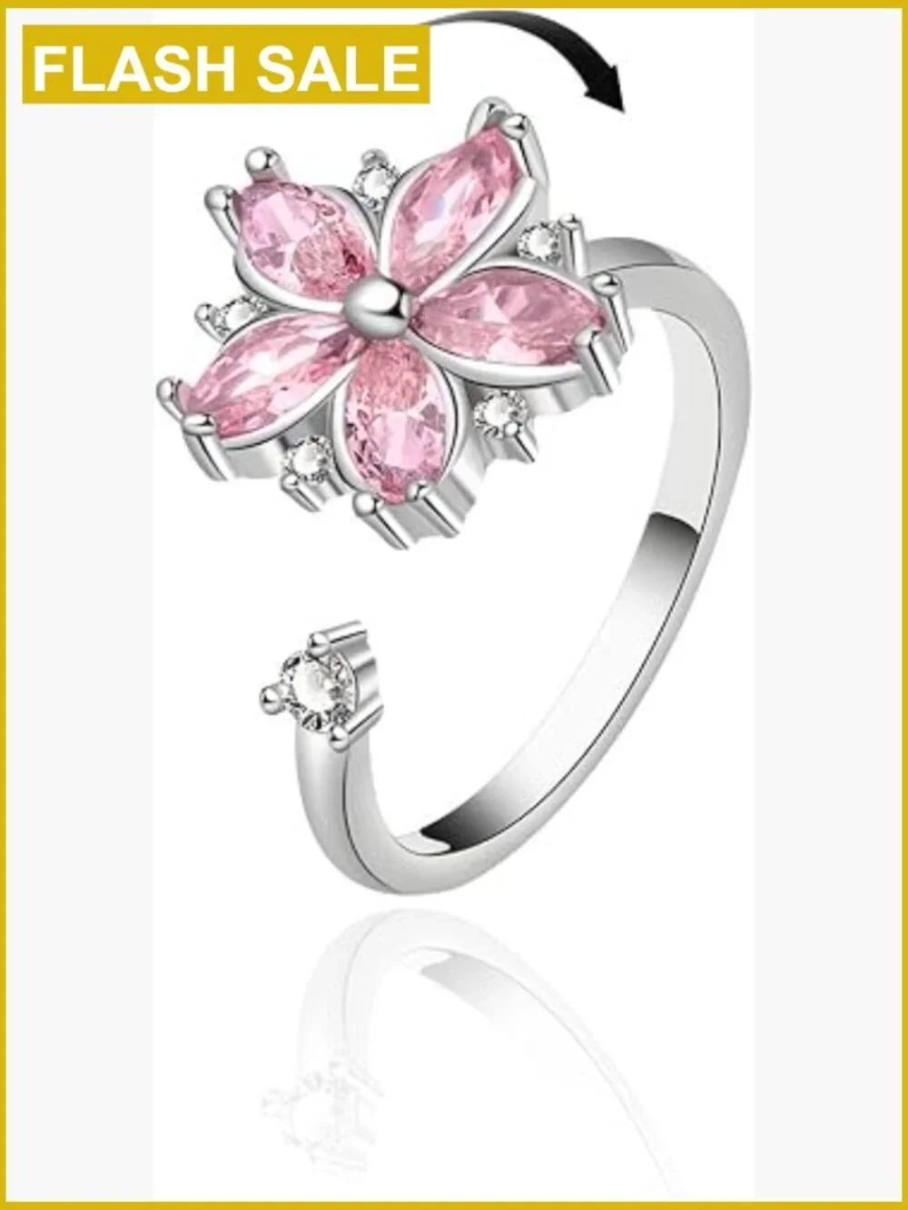 Adjustable Flower Spinner Anxiety Ring Daisy Sunflower Fidget